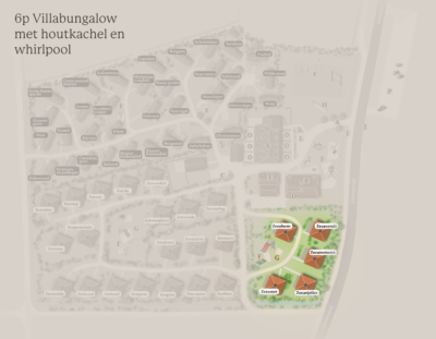 Tjermelan plattegrond 6p Villabungalow houtkachel en whirlpool